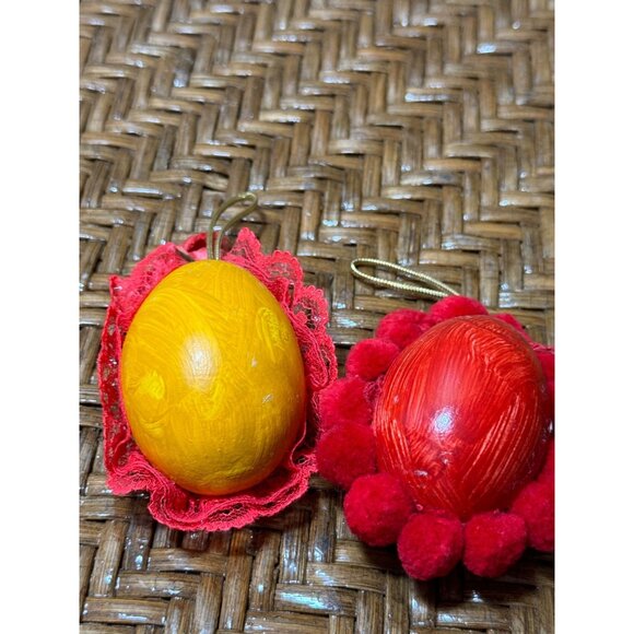 Vintage Handmade Bird-In-Nest Christmas Ornaments Real Eggs - Picture 5 of 6